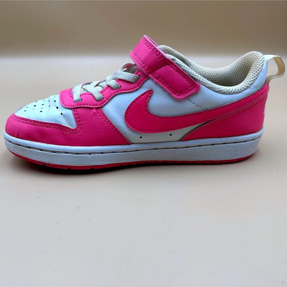 Nike Court Borough Low 2 Pink White Kids Sneakers DV5457-123 Size 13.5C